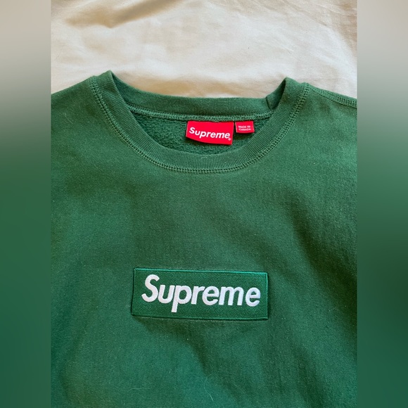 Supreme box logo crewneck (FW18) dark green - Picture 3 of 5